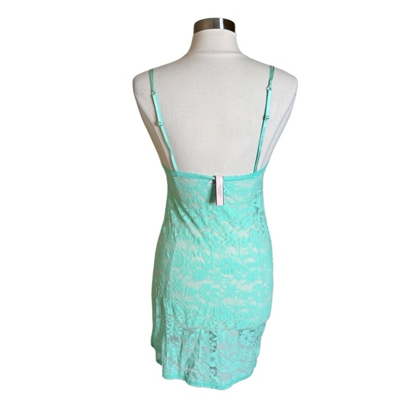 Victoria’s Secret Mint Green Lace Slip Dress Women’s Size Medium NEW NWT - Picture 2 of 9